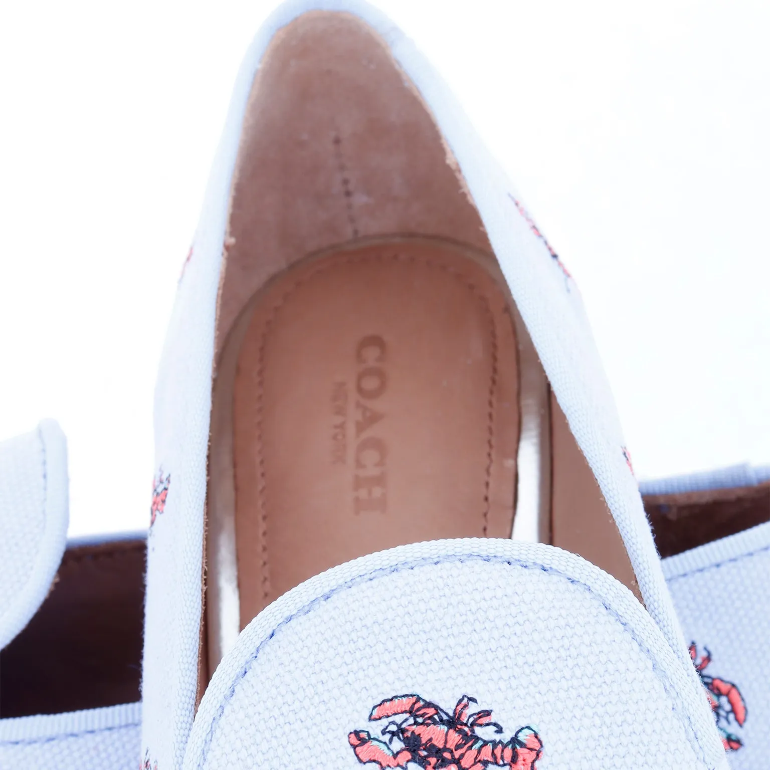 2000s Coach Blue Canvas Lobster Shoes New in Box