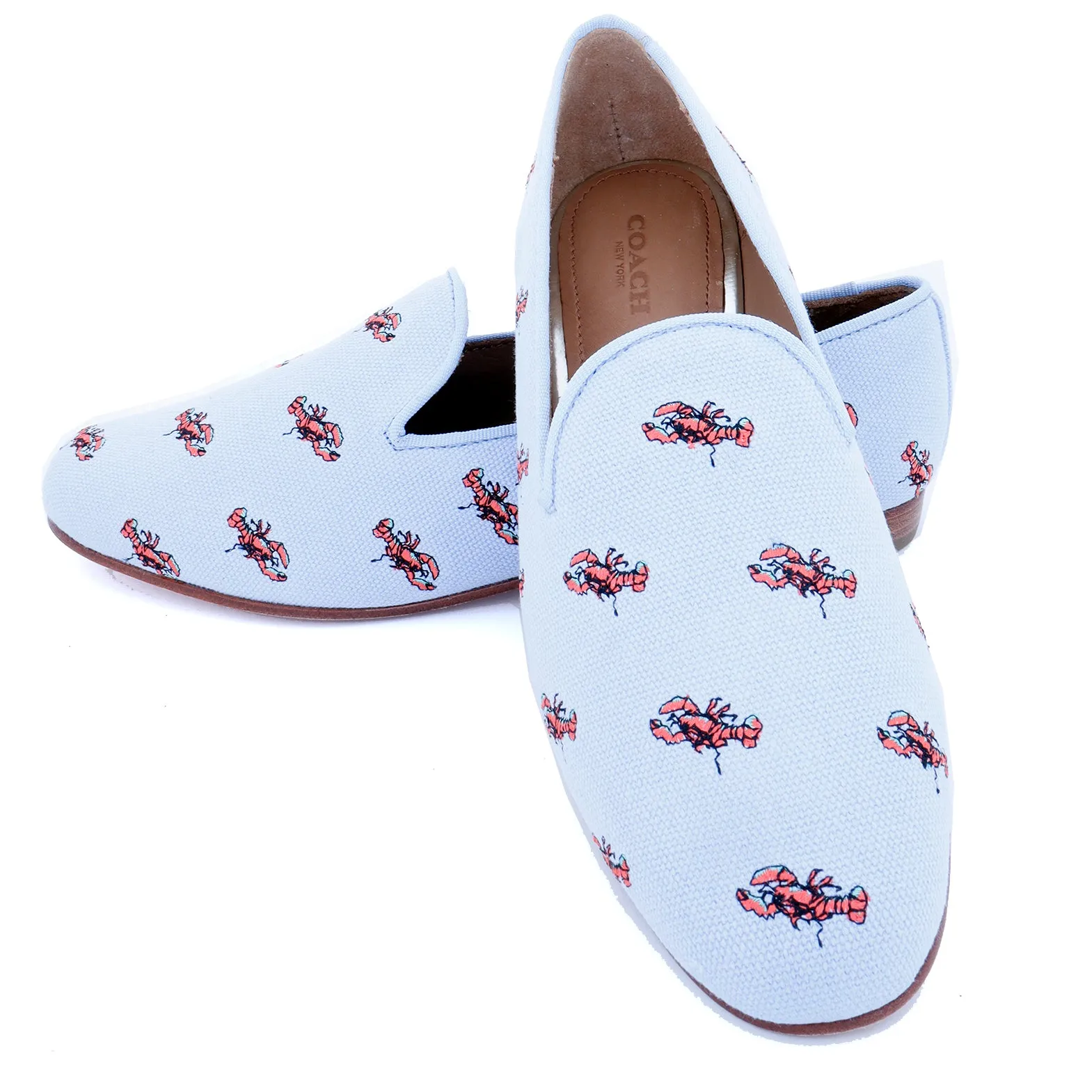 2000s Coach Blue Canvas Lobster Shoes New in Box