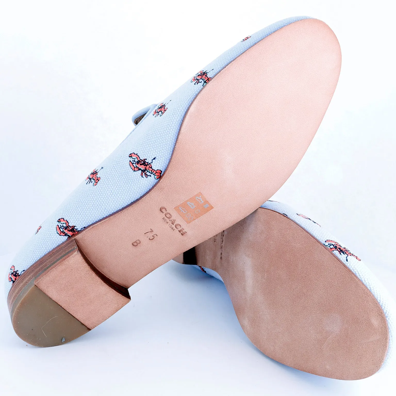 2000s Coach Blue Canvas Lobster Shoes New in Box