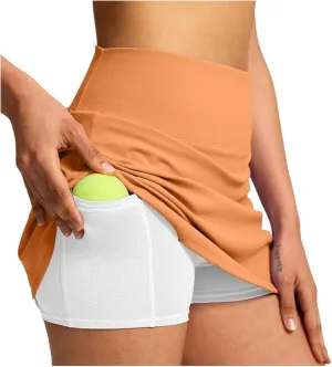 2024 Skorts for Woman Tennis Fitness Sports Double Layer Skirt Elastic High Waist Breathable Trendy Hiking Shorts Pockets