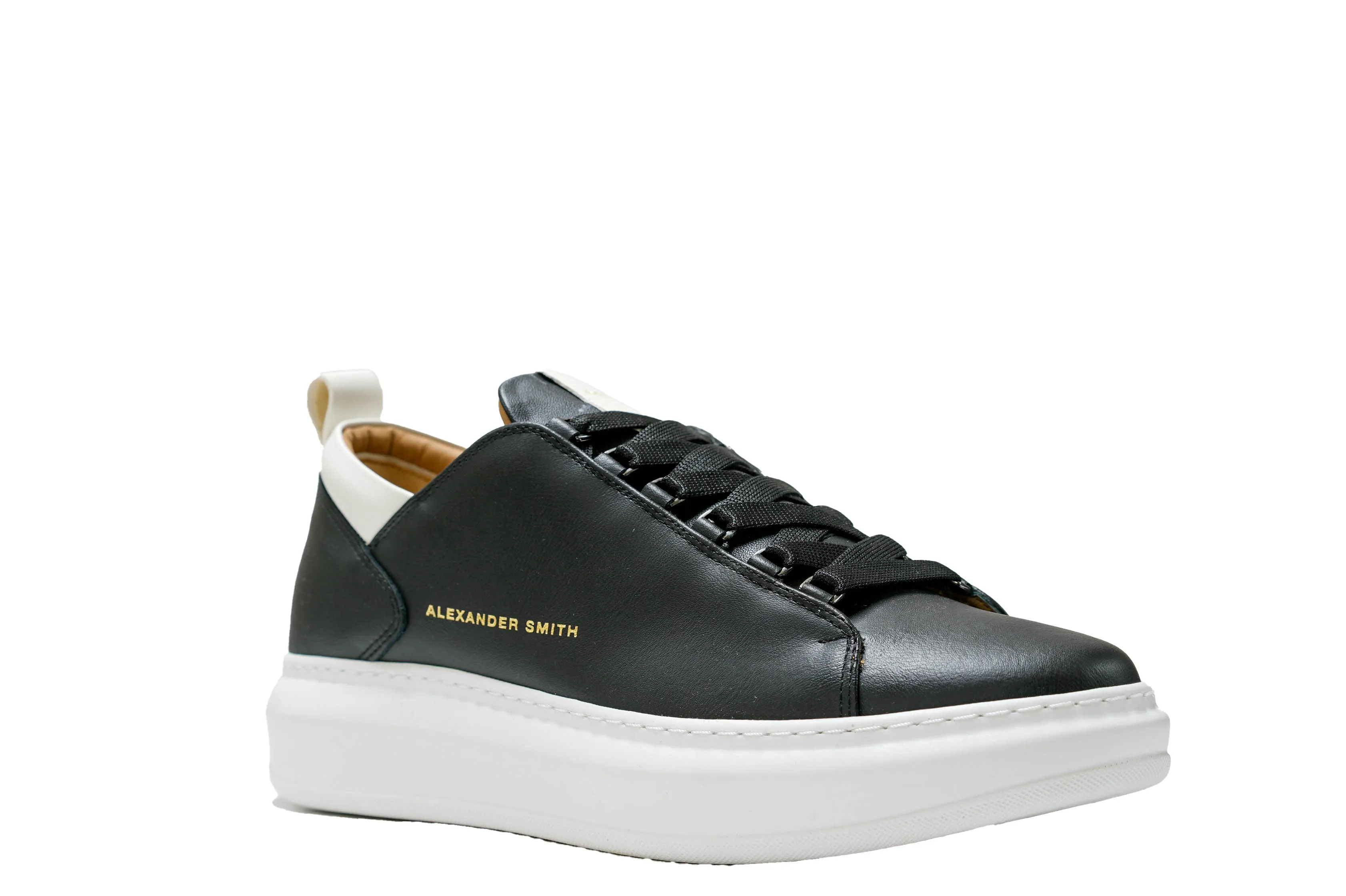 Alexander Smith Men's Black Leather Sneakers 80BWT - 30% OFF
