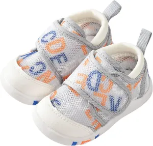 Baby Girls Boys Sandals Infant Toddler Shoes First Walking Shoes Mesh Soft Sole Breathable Sneakers (Grey, 4.5 Infant)
