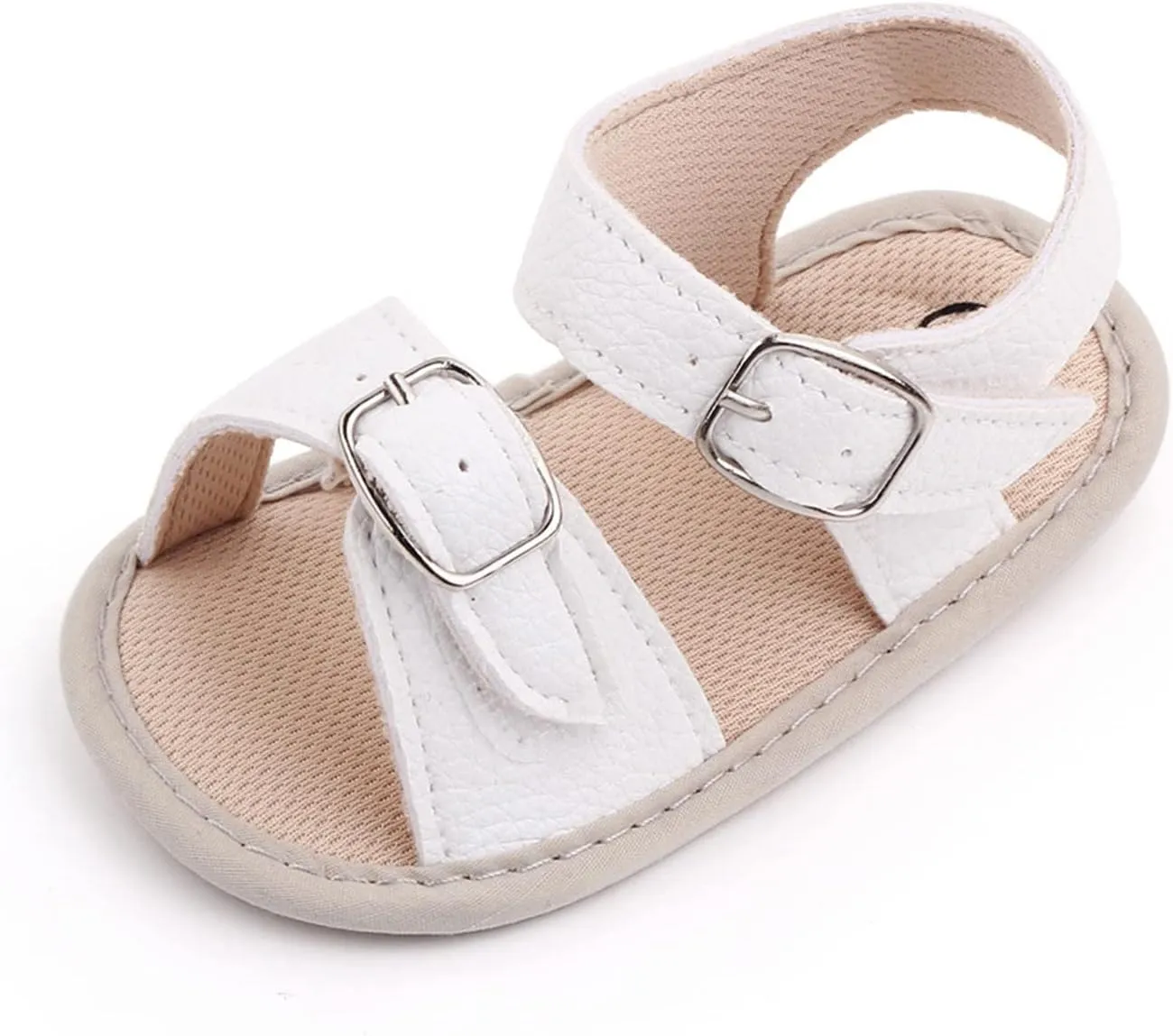 Baby Girls Boys Sandals Infant Toddler Shoes Outdoor First Walkers Athletic Soft Sole Sneakers Summer (White, 4 Infant)