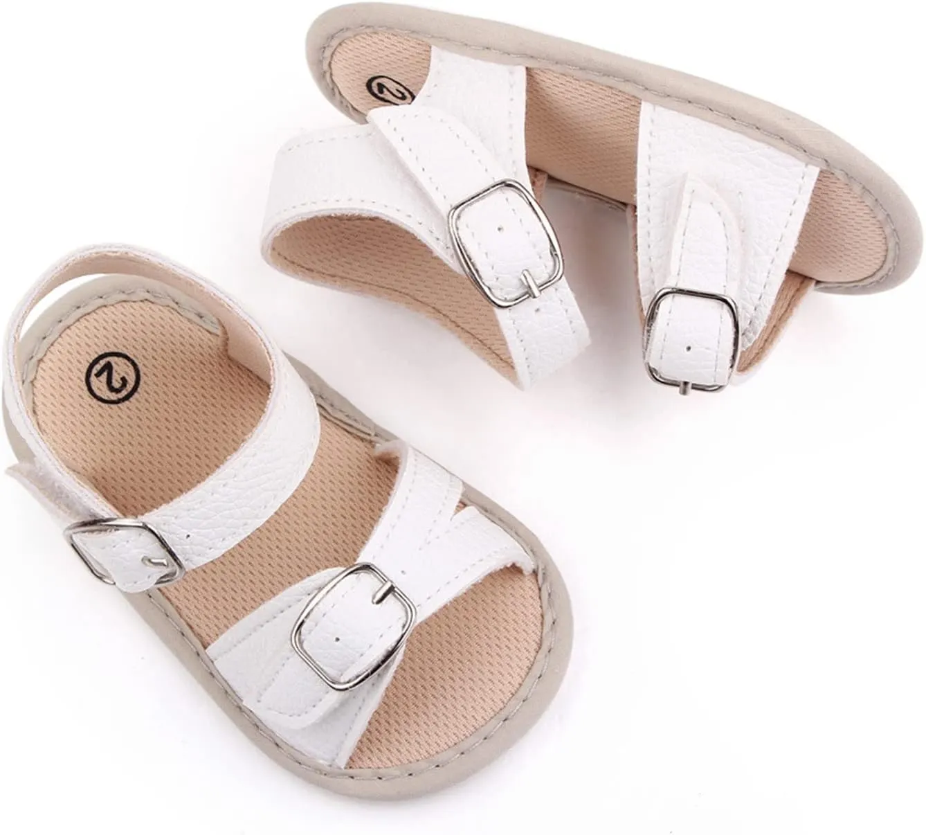 Baby Girls Boys Sandals Infant Toddler Shoes Outdoor First Walkers Athletic Soft Sole Sneakers Summer (White, 4 Infant)
