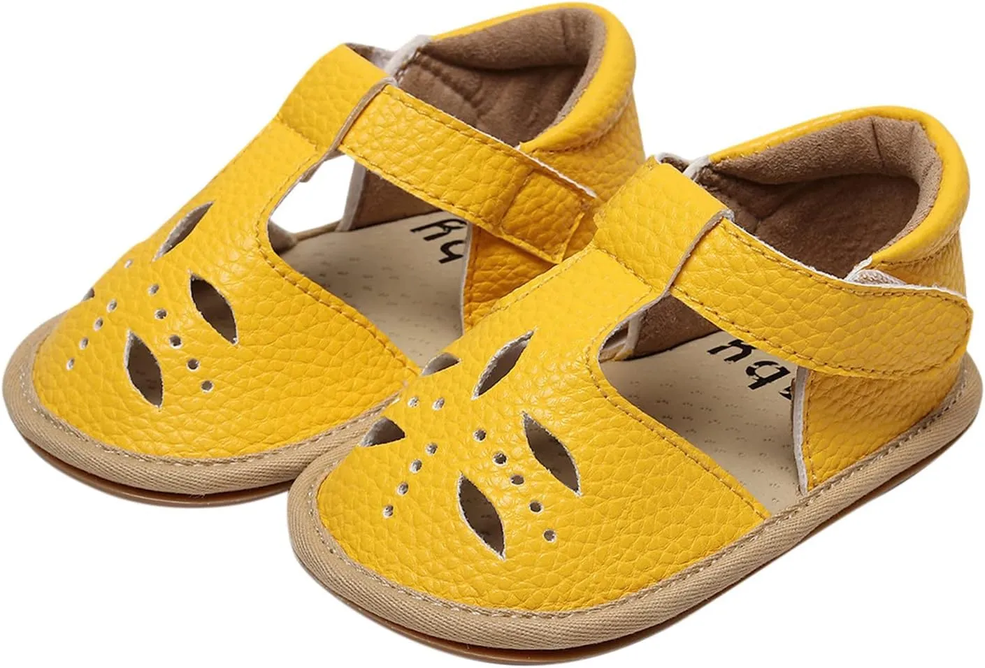 Baby Infant Boy Girl Sandals Shoes First Walking Shoes Soft Anti-Slip Rubber Sole Sneakers Fashion (Yellow, 6 Toddler)