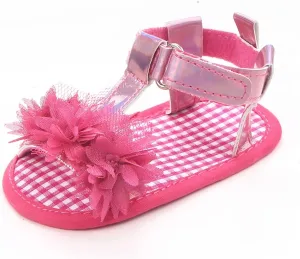 Baby Infant Shoes Boy Girl Sandals First Walkers Flat Shoes Lightweight Soft Sole Sneakers Summer (Hot Pink, 4 Infant)