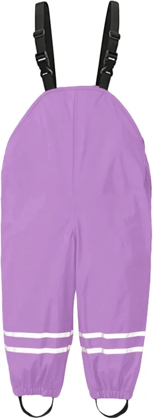 Boys Girls Suspender Rain Pants Waterproof Mud Dirty Proof Lightweight Insulated Jumpsuit Kids Outdoor Raincoat