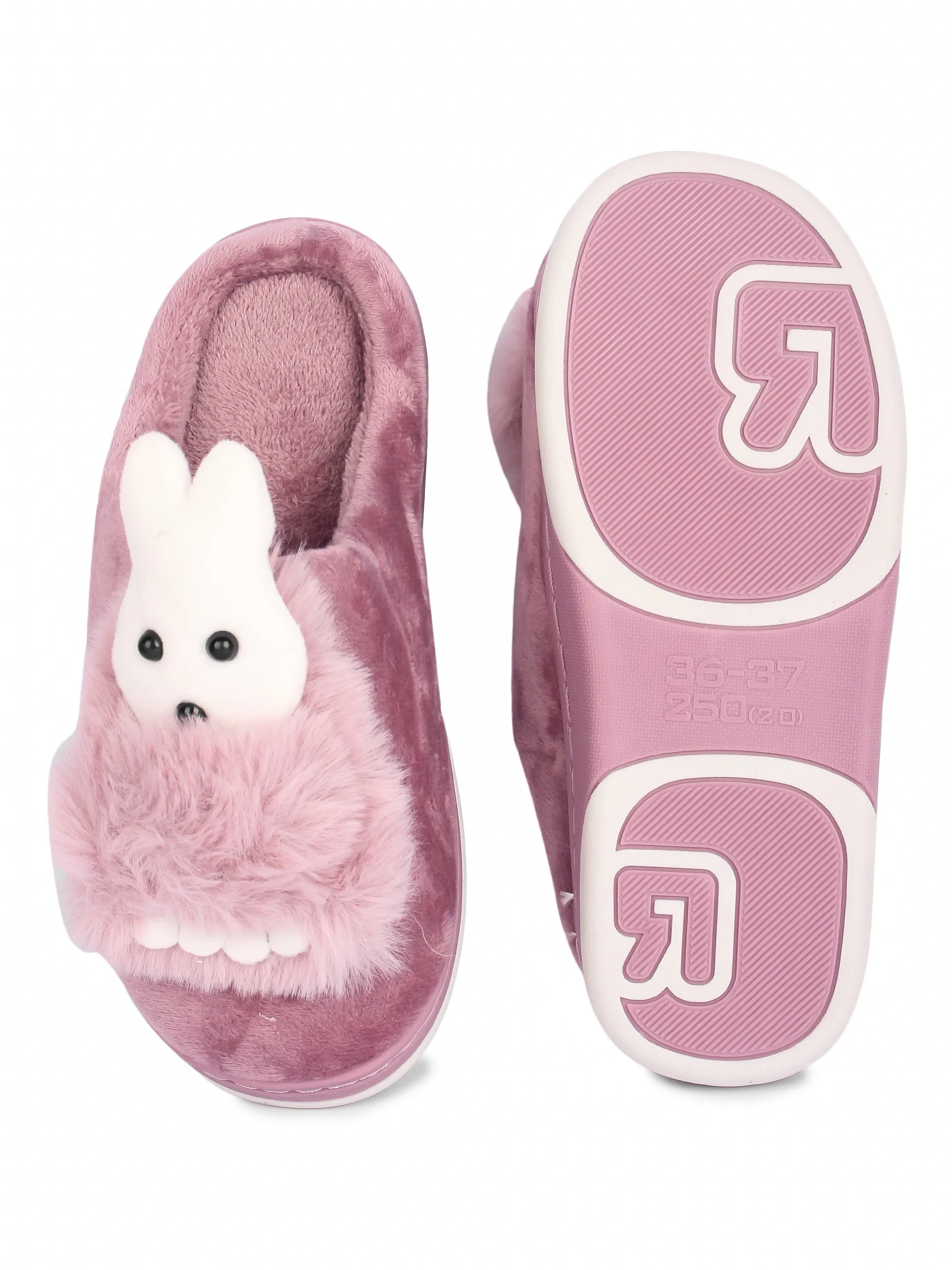 Brauch Women's Purple Snow Bunny Fur Winter Slippers
