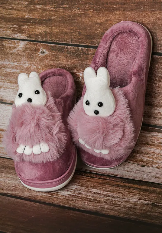 Brauch Women's Purple Snow Bunny Fur Winter Slippers