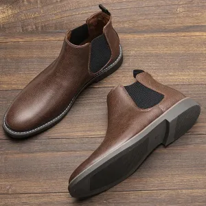 Bravonn - Chelsea Boots Heren met Glanzende Afwerking en Elastische Zijkanten