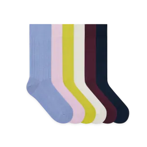 Bunte Gerippte Socken-Set | 6 Paar | 39-46