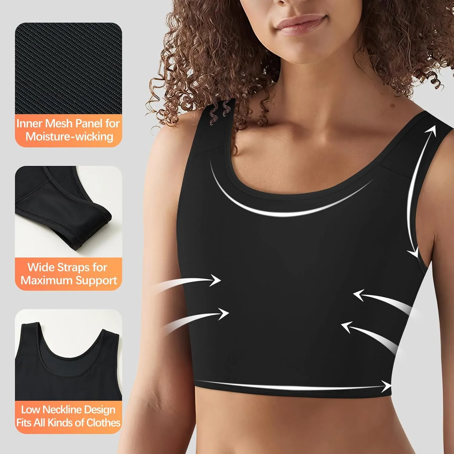 Chest Binder for Transgender FTM Breathable Half Trans Binder Bra