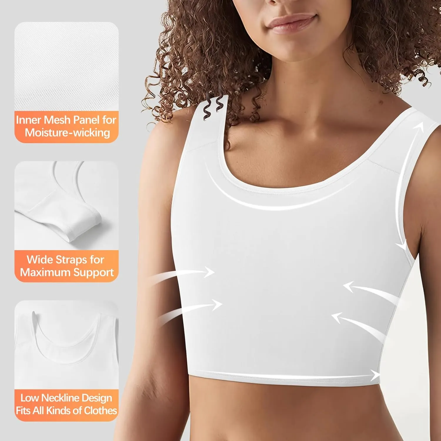 Chest Binder for Transgender FTM Breathable Half Trans Binder Bra