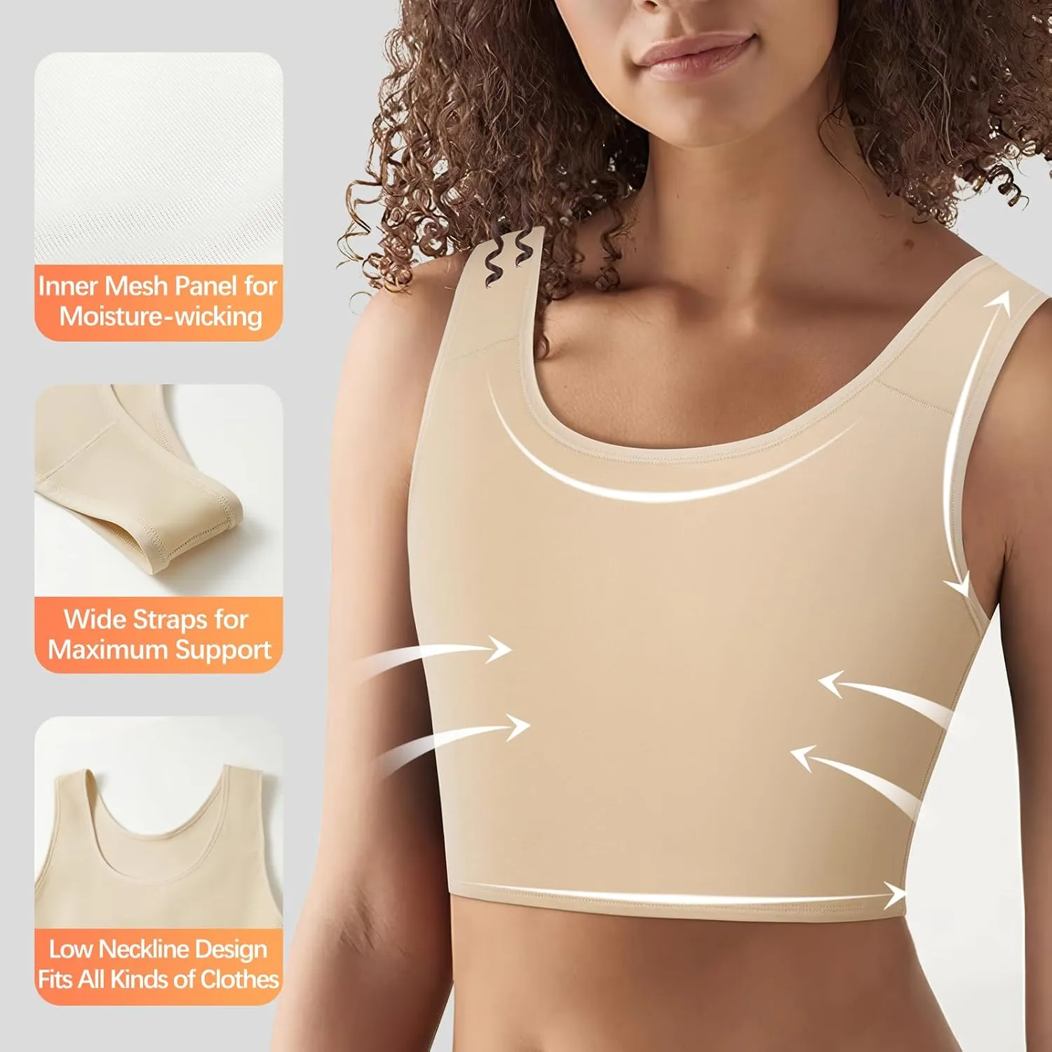 Chest Binder for Transgender FTM Breathable Half Trans Binder Bra