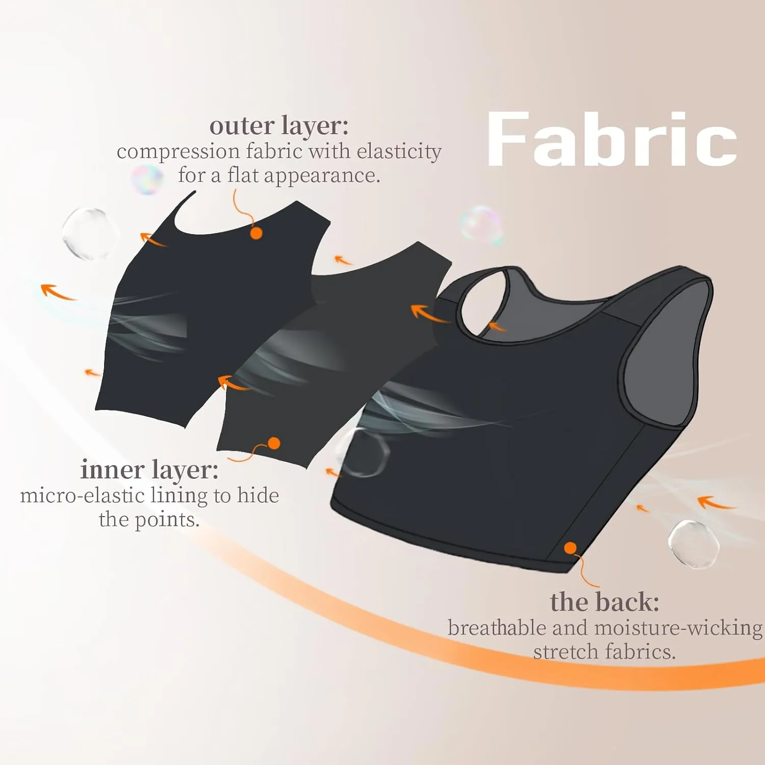 Chest Binder Transgender FTM Trans Binder Breathable Half Breast Binder Bra