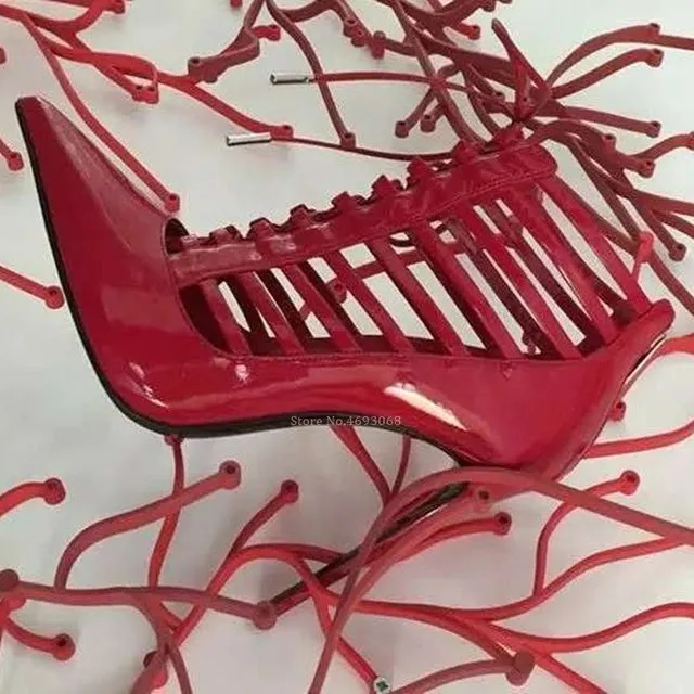 Classy Lace Up Back Zipper Ankle Boots High Heels