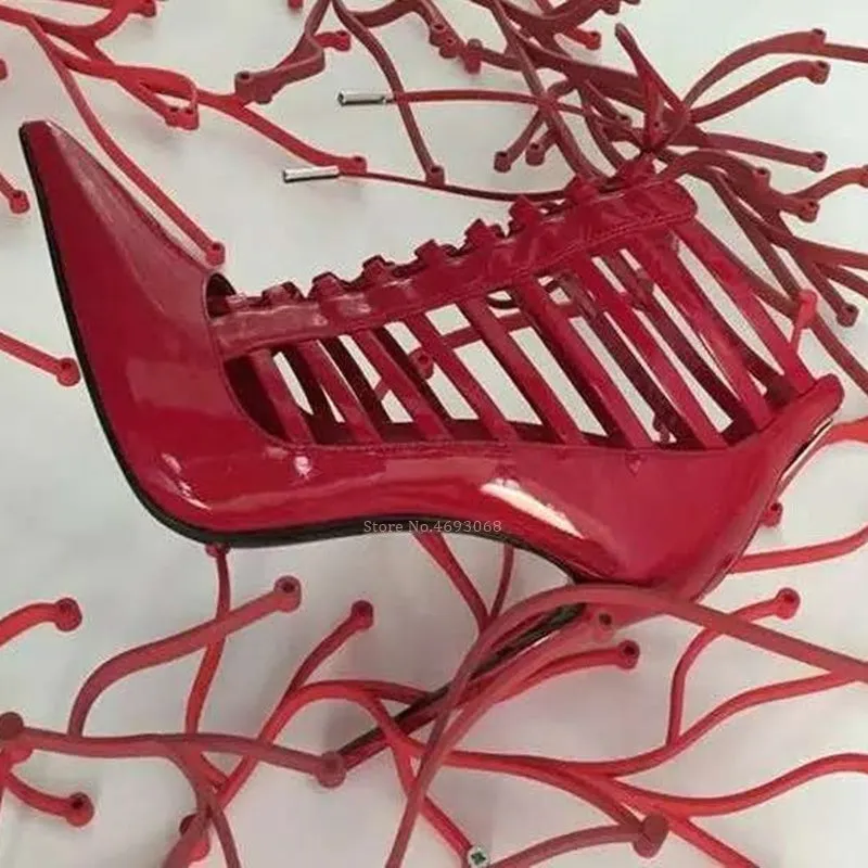 Classy Lace Up Back Zipper Ankle Boots High Heels