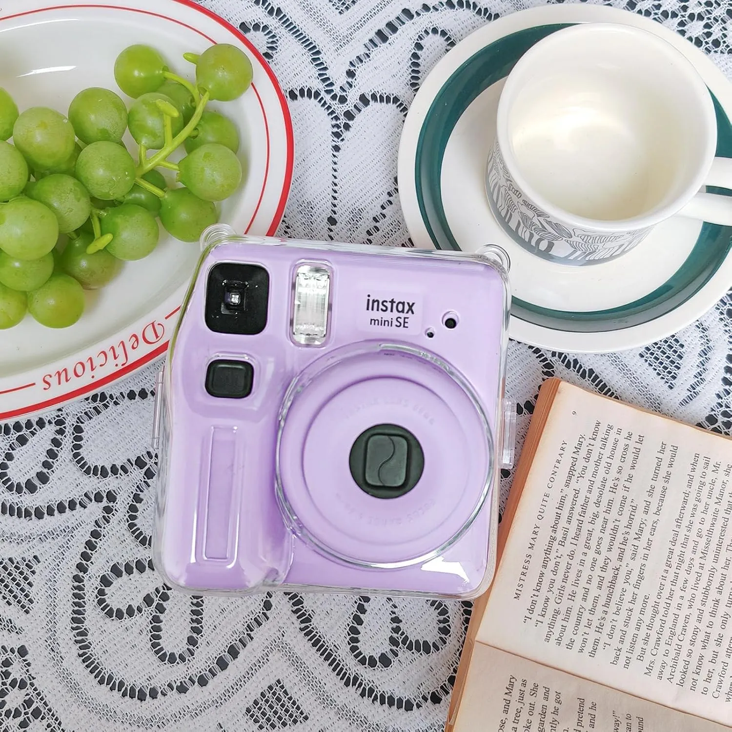 Clear Case for Fujifilm Instax Mini SE Instant Camera Bag - Instant Mini SE Case with Adjustable Shoulder Straps (No Camera)