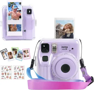 Clear Case for Fujifilm Instax Mini SE Instant Camera Bag - Instant Mini SE Case with Adjustable Shoulder Straps (No Camera)