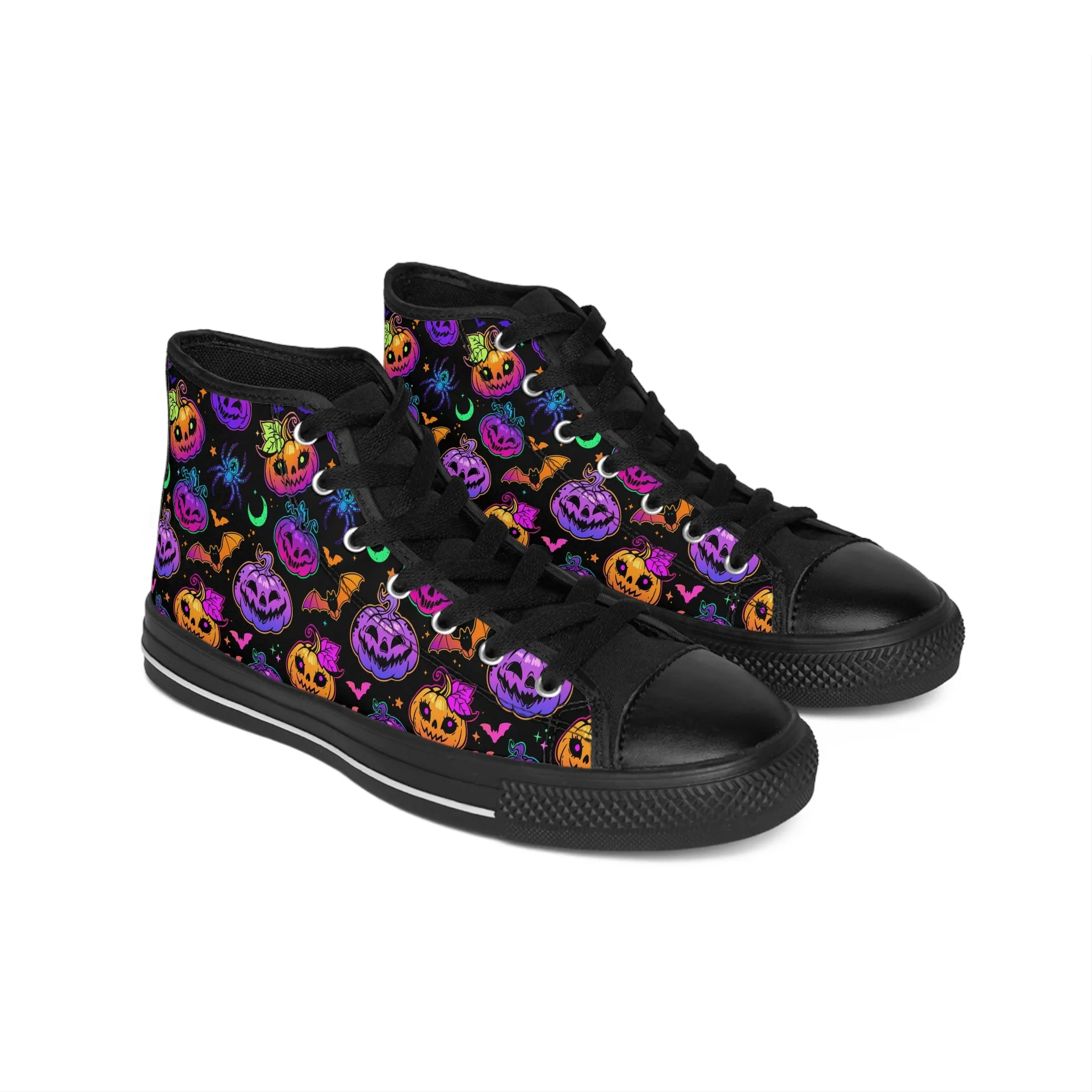 Colorful Halloween Pumpkin Men's Classic Sneakers