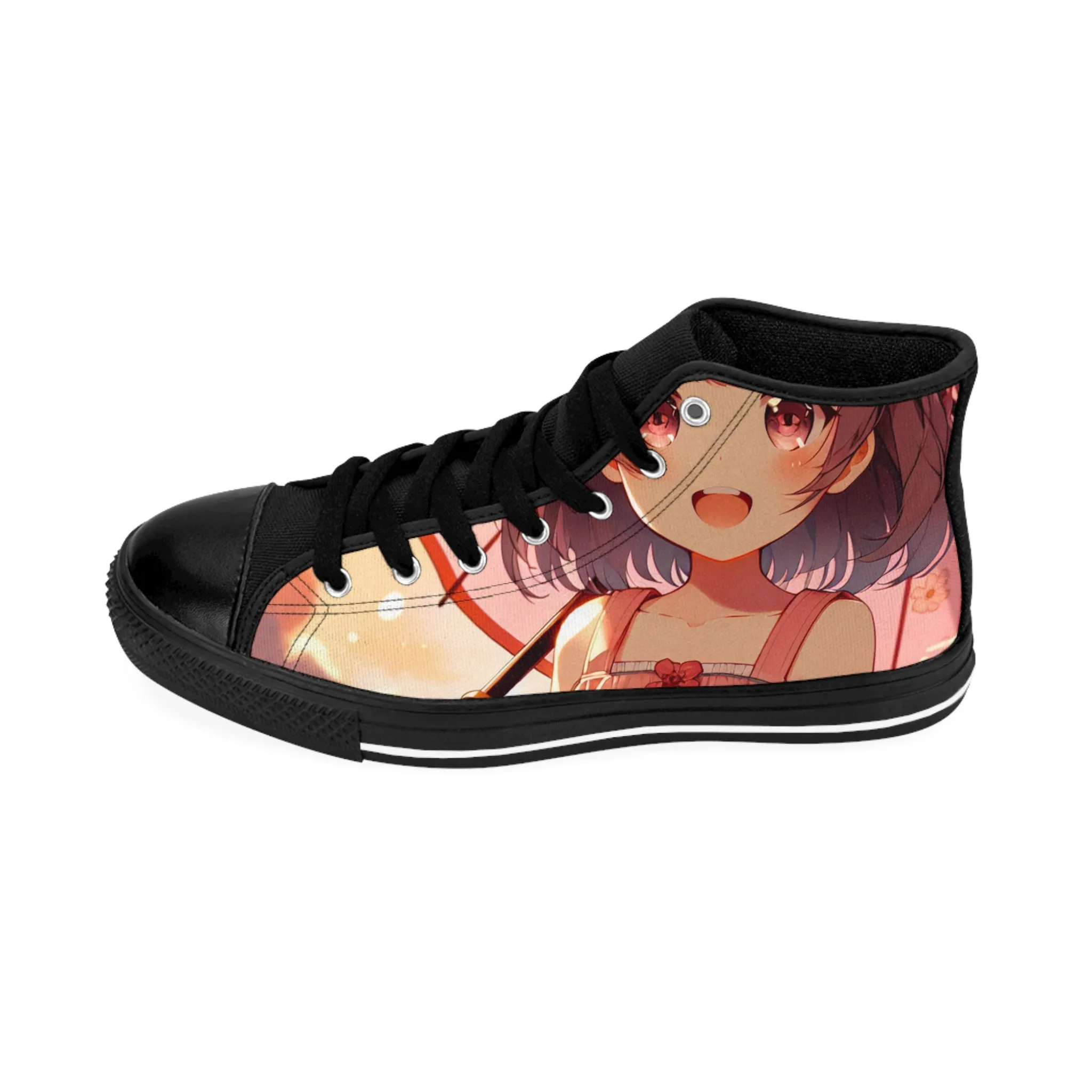 Cute Anime Girl with Umbrella Women's Classic Sneakers
