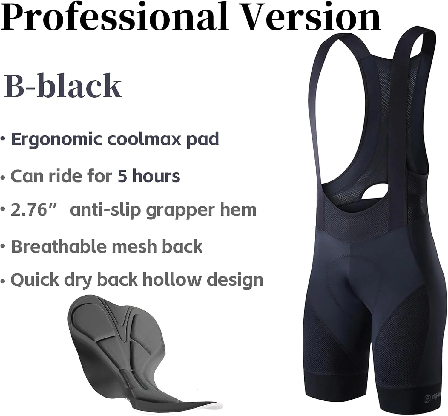 Cycling Bib Shorts for Men - Road Bike Bicycle Breathable Padded Riding Tights