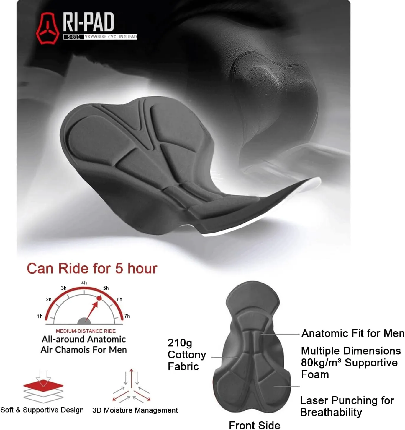 Cycling Bib Shorts for Men - Road Bike Bicycle Breathable Padded Riding Tights