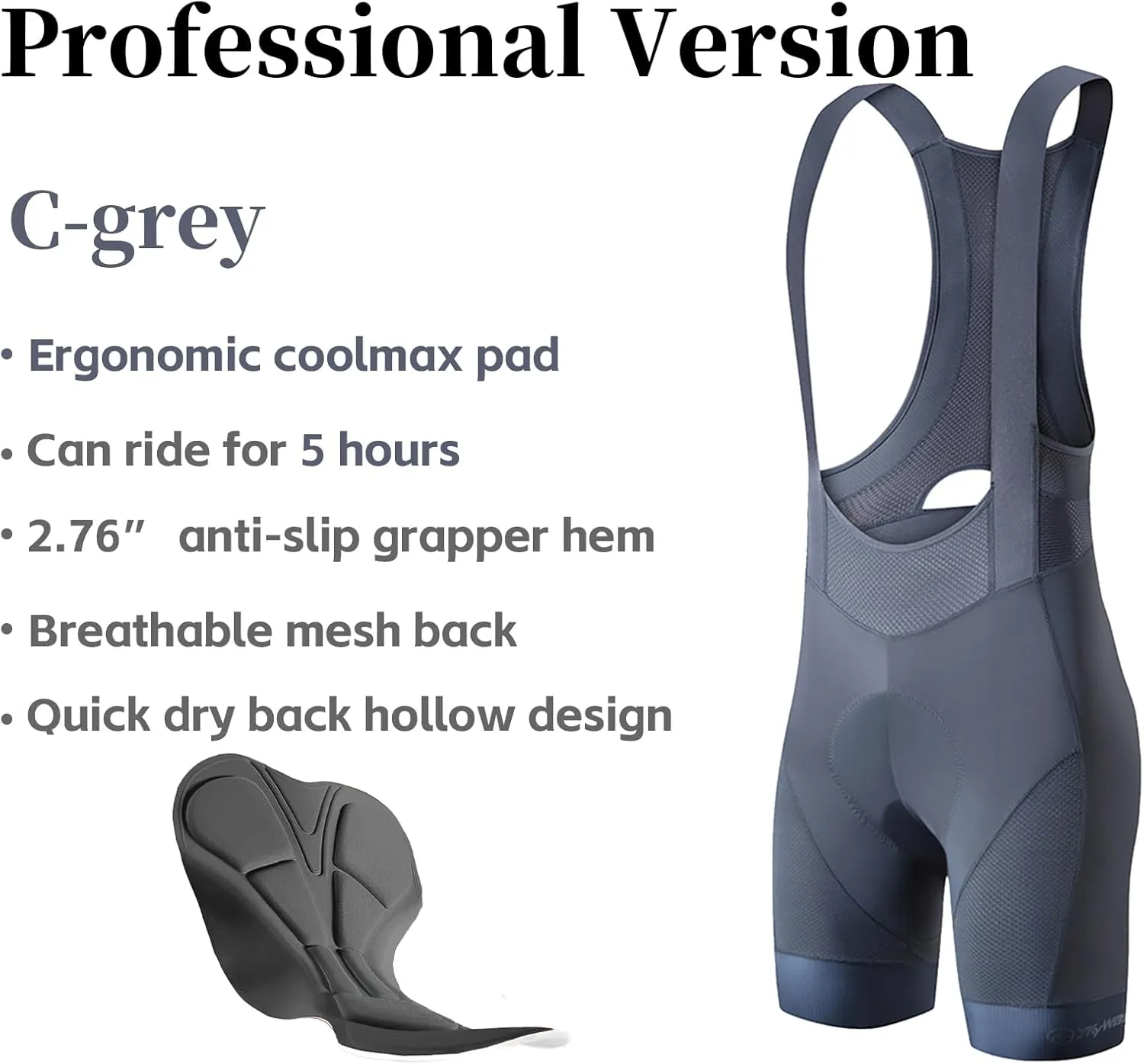 Cycling Bib Shorts for Men - Road Bike Bicycle Breathable Padded Riding Tights