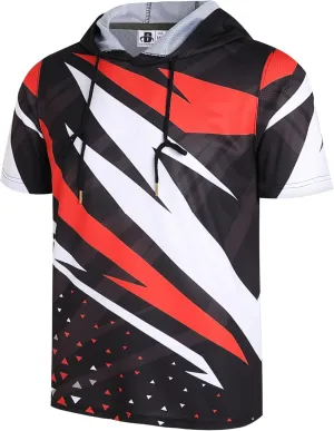 DEHANER Dry Fit Short Sleeve Hoodies For Men Workout Gym Athletic Pullover T-Shirts Lightweight Sweatshirts