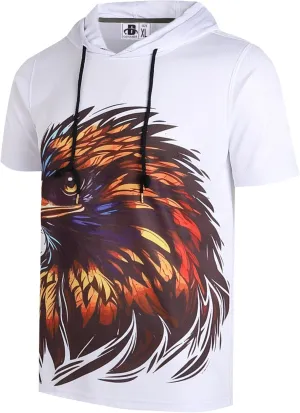 DEHANER Dry Fit Short Sleeve Hoodies For Men Workout Gym Athletic Pullover T-Shirts Lightweight Sweatshirts