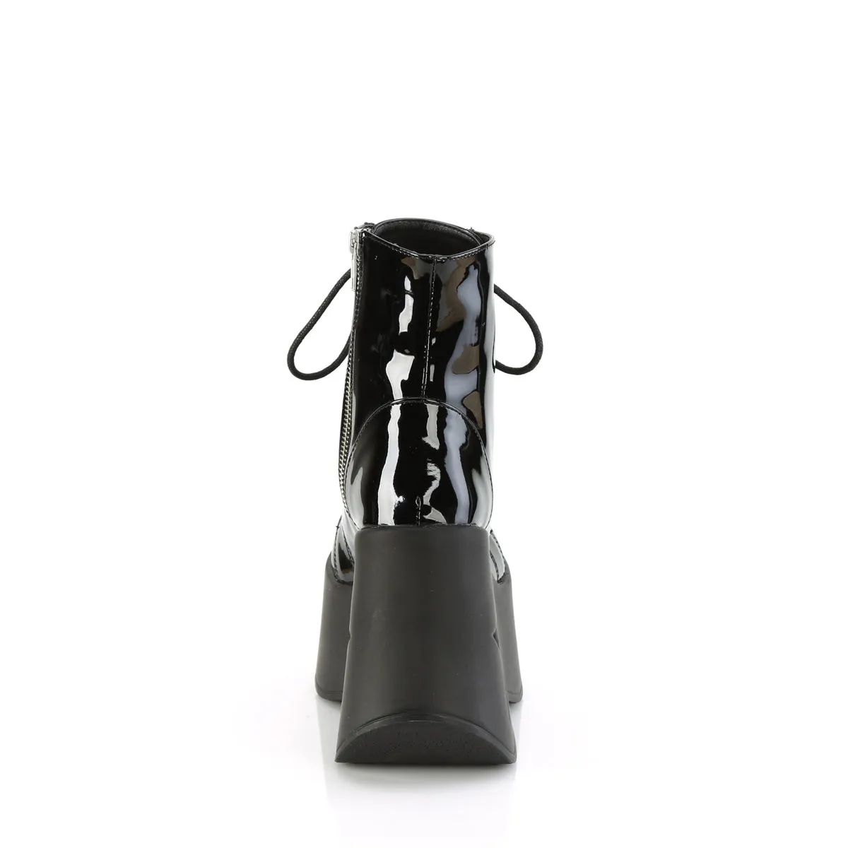 DYNAMITE-106 DemoniaCult Black Patent Sexy Women's Ankle Boots (Alternative Footwear)