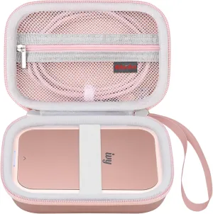 Elonbo Carrying Case for Canon Ivy 2 Mini/Canon Ivy Mini Photo Printer, Portable Bluetooth Instant Camera Printer Storage Holder Trave Bag, Mesh Bag fits Photo Paper Cable, Rose Gold