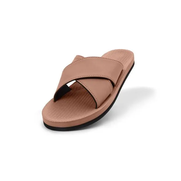 ESSNTLS Womens Cross Slides Rust