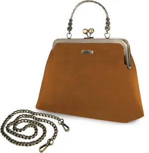 Evening Bag Vintage Purse Kiss Lock Purses and Handbags for Women Floral Canvas Handbag