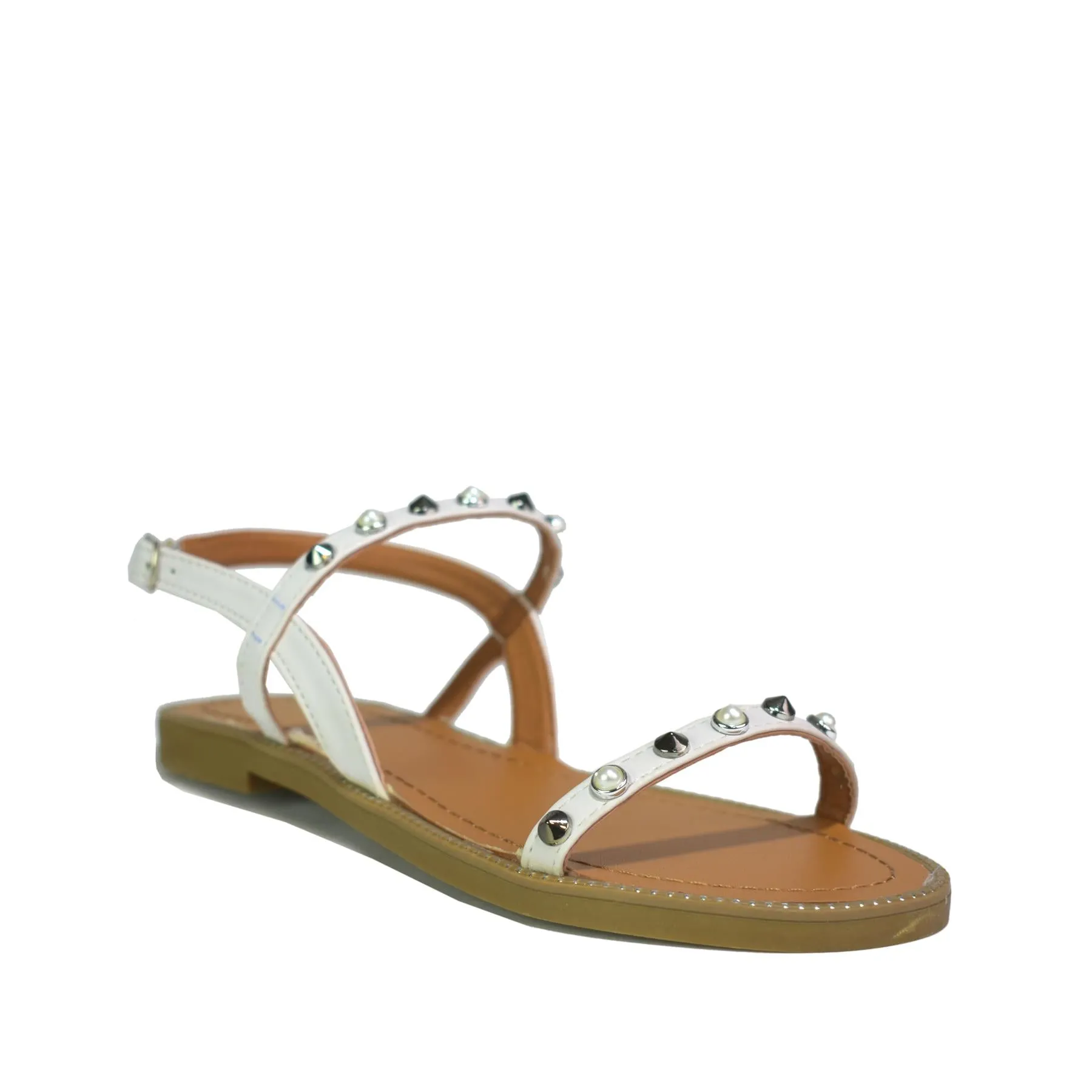 Flat Open Toe Sandals Silver