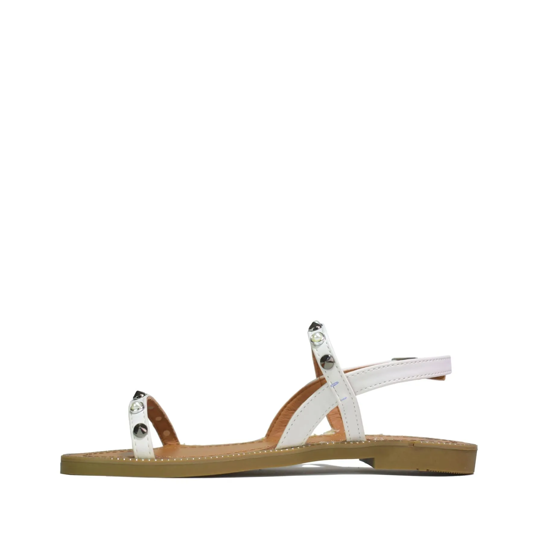 Flat Open Toe Sandals Silver