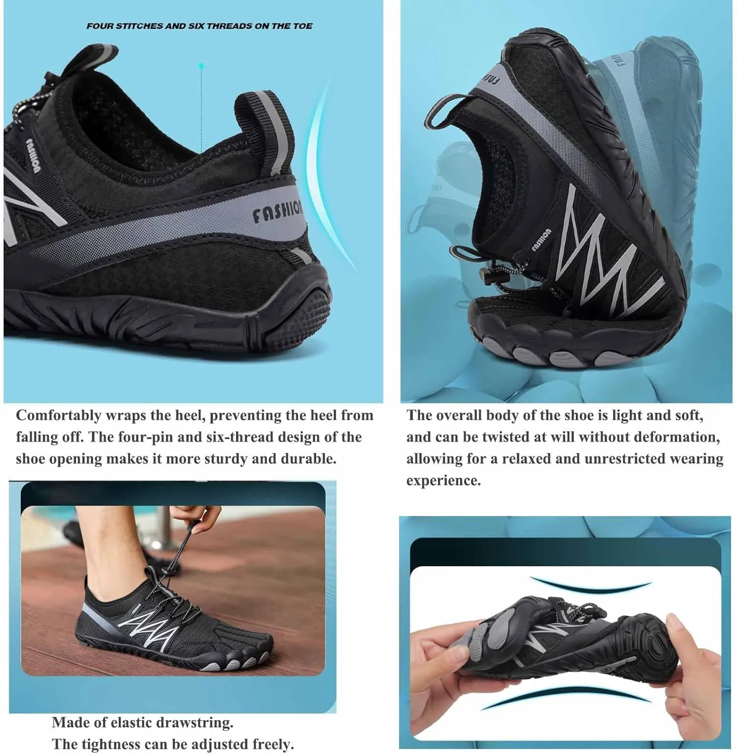 Hike Barefoot Footwear Shoes Waterproof Trail Running Healthy & Non-Slip Barefoot Shoes Outdoor Shoes Wide Toe Shoes for Women Men