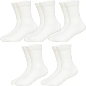 Hzcojulo Girls Kids School Uniform Cotton Crew Ruffle Frilly White Dress Socks -5 Pairs