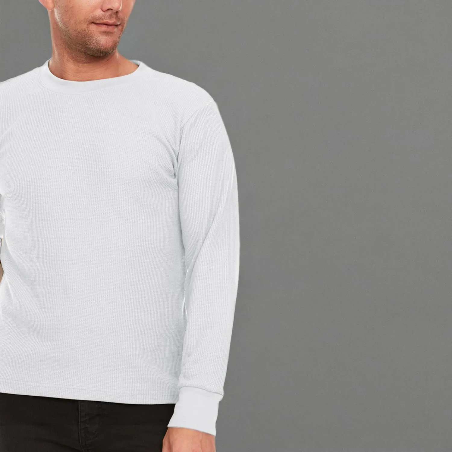 JMR Mens Heavyweight Waffle Thermal Shirt - 100% Cotton Long Sleeve - Wear as Base Layer or Standalone - Warm & Breathable