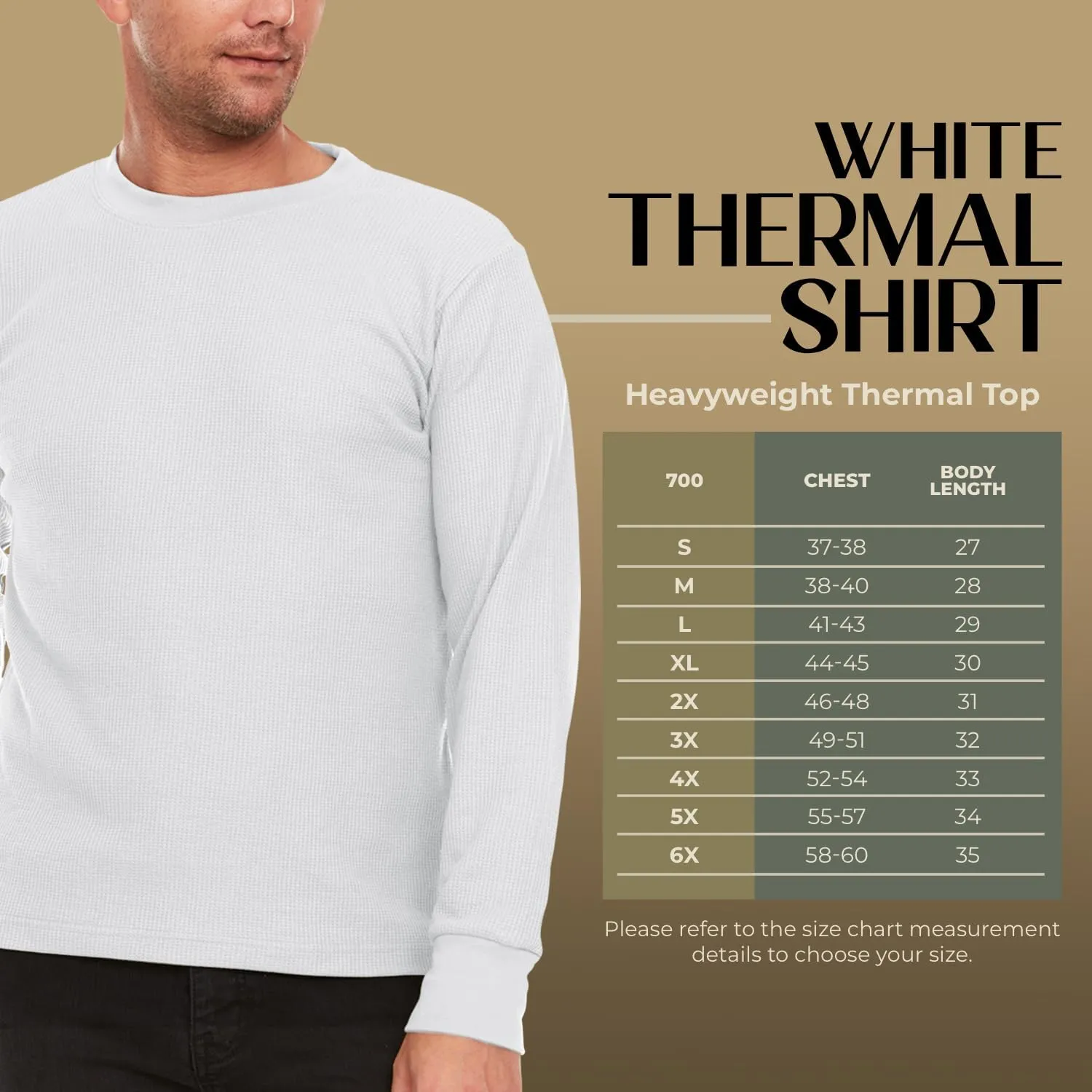 JMR Mens Heavyweight Waffle Thermal Shirt - 100% Cotton Long Sleeve - Wear as Base Layer or Standalone - Warm & Breathable