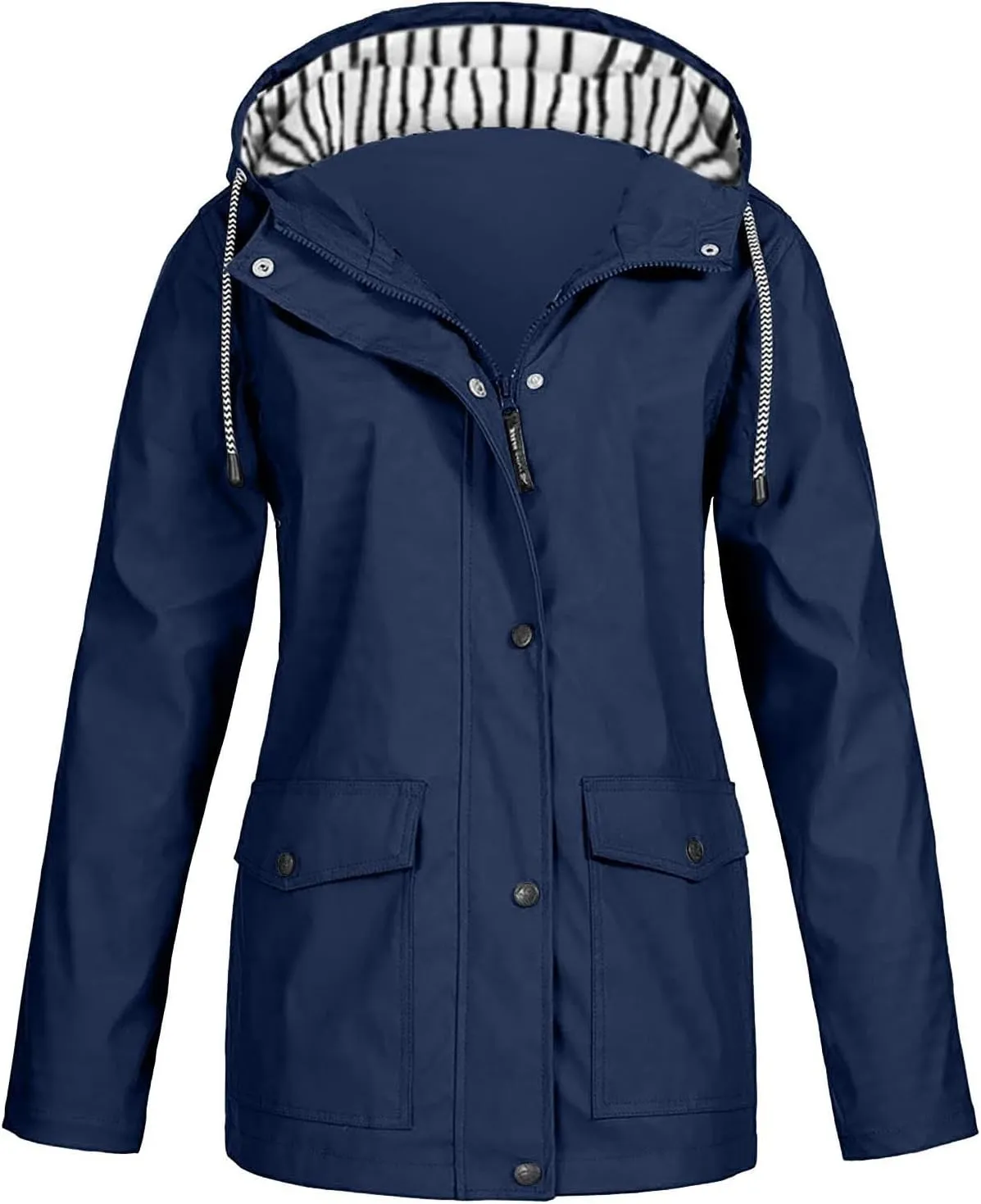 KUIOLYPOER Women's Raincoats Waterproof Rain Jacket Lightweight Active Outdoor Hooded Zip up Windbreaker