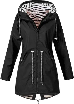 KUIOLYPOER Women's Raincoats Waterproof Rain Jacket Lightweight Active Outdoor Hooded Zip up Windbreaker