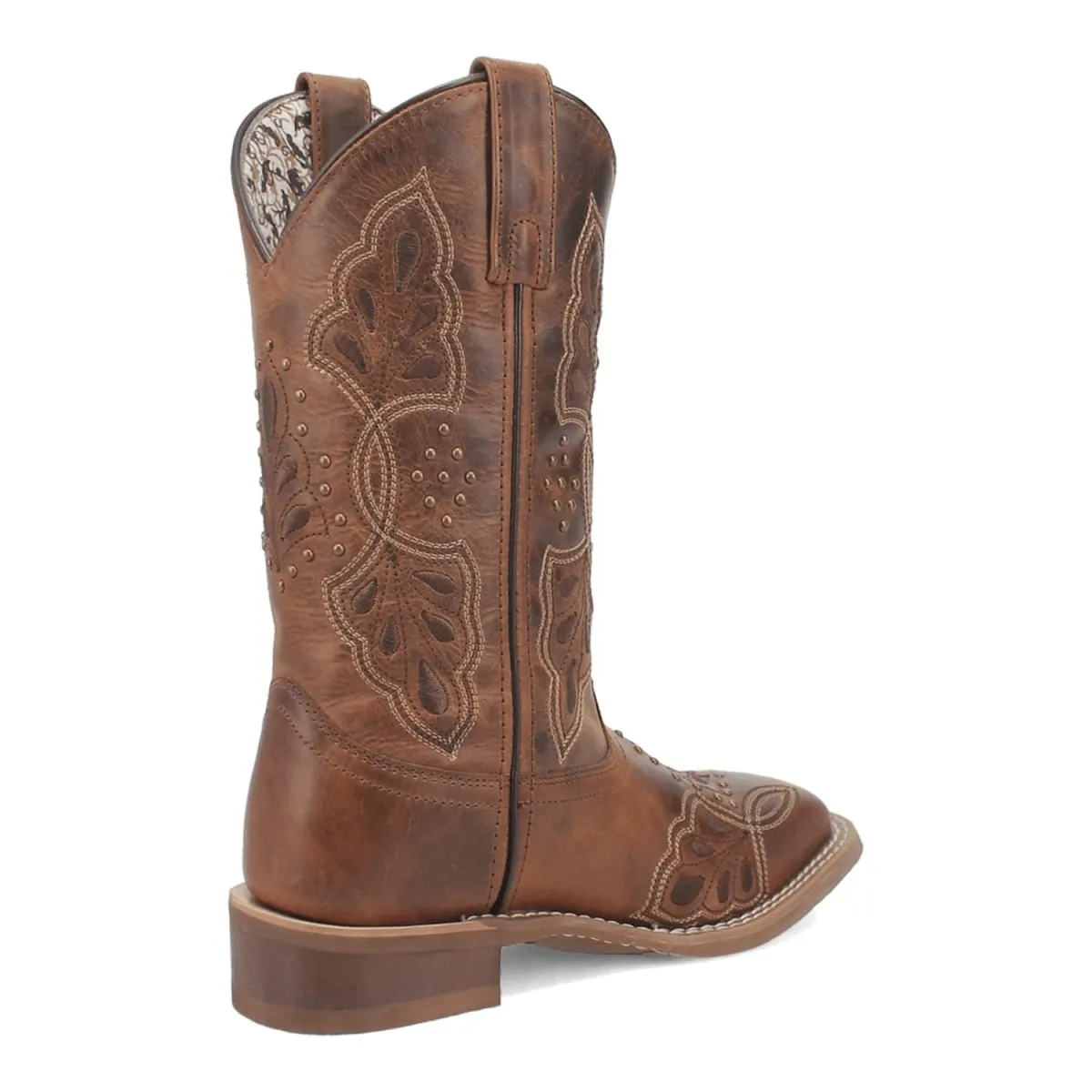 Laredo Women's Dionne Broad Square Toe Leather Boots - Brown 5972