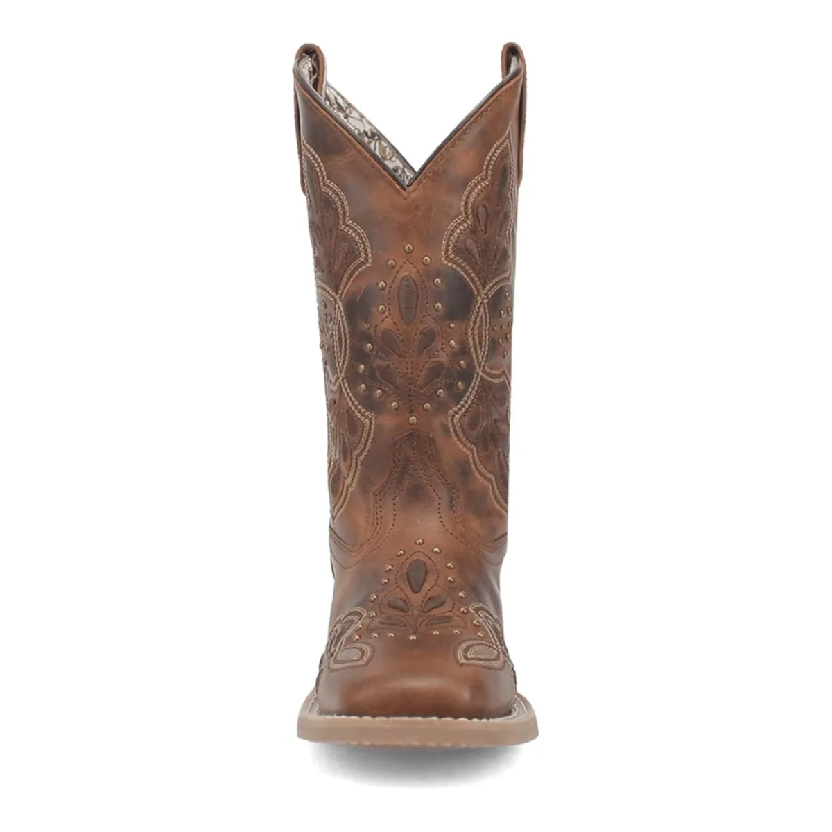 Laredo Women's Dionne Broad Square Toe Leather Boots - Brown 5972