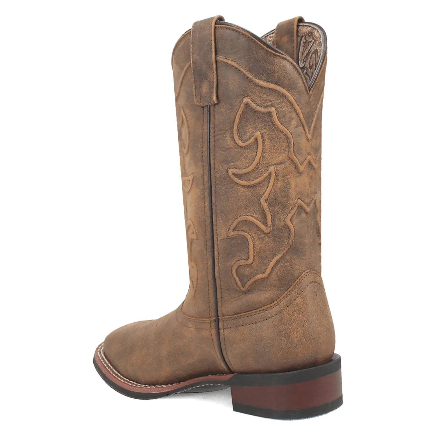 Laredo Women's Megan Broad Square Toe Leather Boots - Tan 3119