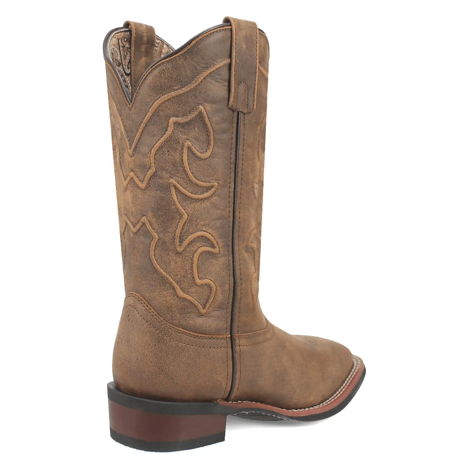 Laredo Women's Megan Broad Square Toe Leather Boots - Tan 3119