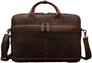 Men Genuine Leather Handbag Business Messenger Shoulder Bag 15.6'' Laptop Bag Computer Handbags Bags