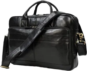Men Genuine Leather Handbag Business Messenger Shoulder Bag 15.6'' Laptop Bag Computer Handbags Bags