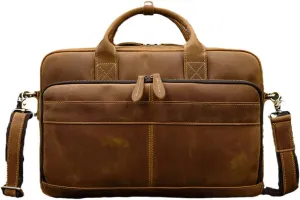 Men Genuine Leather Handbag Business Messenger Shoulder Bag 15.6'' Laptop Bag Computer Handbags Bags