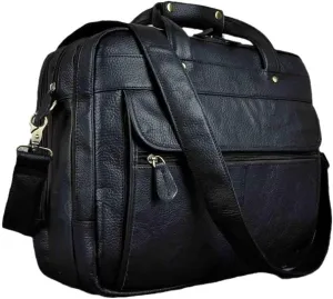 Men Leather Business Briefcase Messenger Bag Travel Laptop Document Case Tote Portfolio Bag